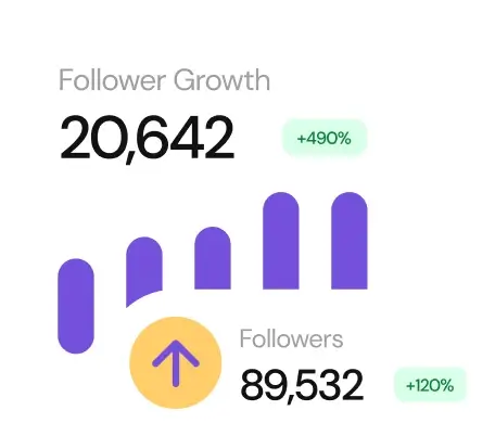Bar graph showing growth of followers
